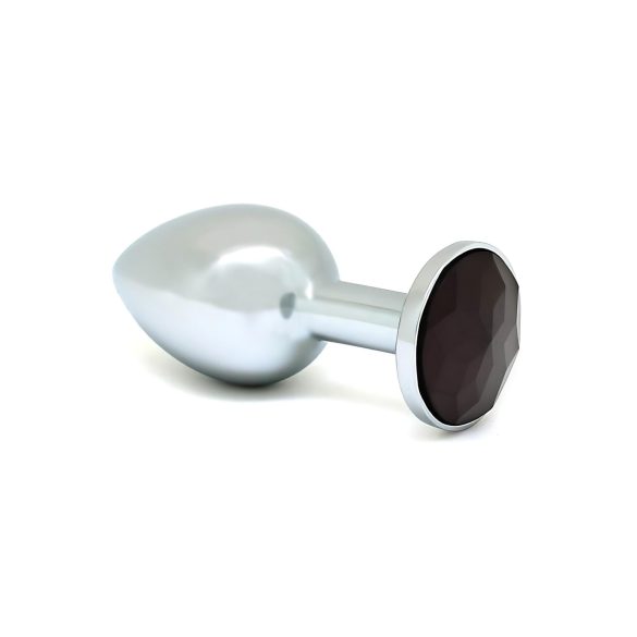 Rimba XS - Silver Metal Anal Plug with Black Gem