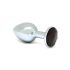 Rimba XS - Silver Metal Anal Plug with Black Gem