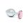 Rimba XS - Pink Gem Metal Anal Plug (Silver)