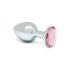 Rimba XS - Pink Gem Metal Anal Plug (Silver)