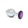 Rimba XS - Silver Metal Anal Plug with Purple Gem