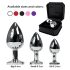 Rimba XS - Silver Metal Anal Plug with Purple Gem
