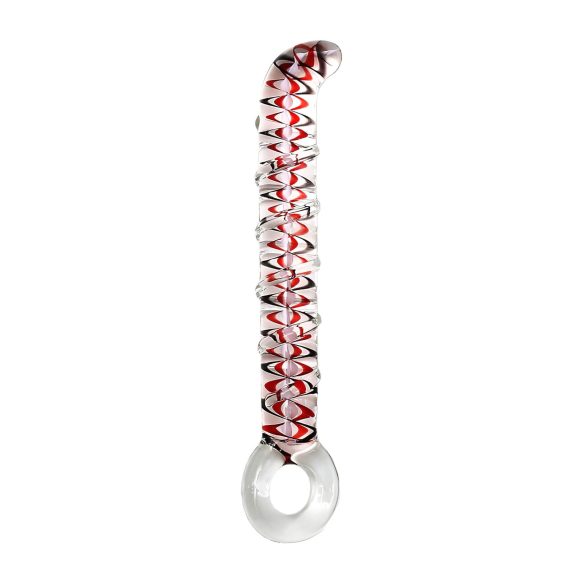 Rimba Sammy - G-Spot Glass Dildo (Clear Patterned)