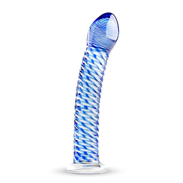 Gildo Glass No. 5 - Spiral Glass Dildo (Translucent Blue)