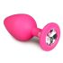 Easytoys Diamond - White Gem Anal Plug (Medium) - Pink