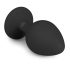 Easytoys Diamond - Black Medium Anal Plug with White Gem