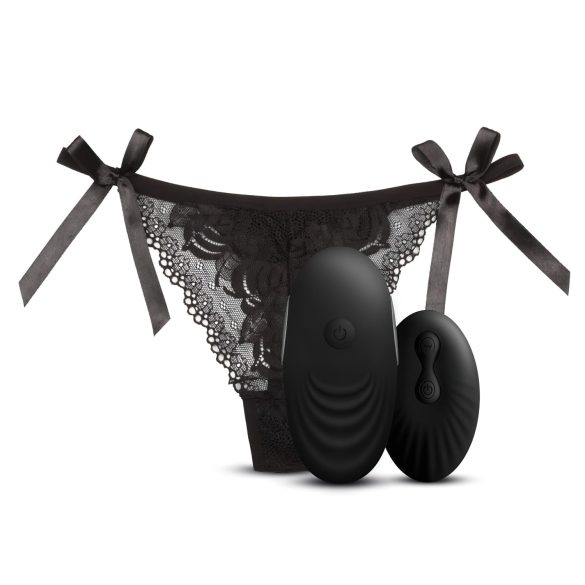 Sway No.3 - rechargeable, remote control, vibrating panties - black (S-L)