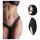 Pantyrebel - Rechargeable Lace Vibrating Thong with Radio Control - Black (S-L)