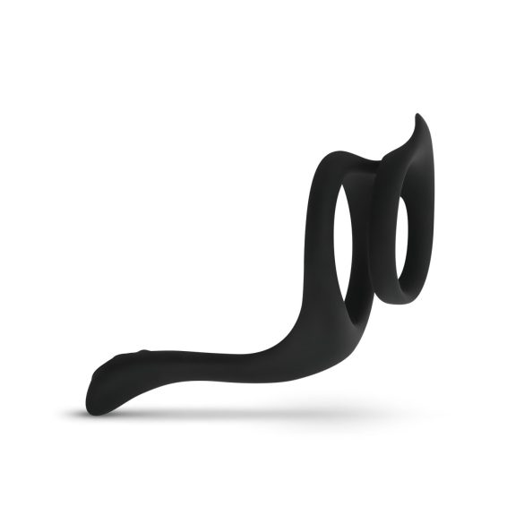 EasyToys Pleasure Ring - Flexible Black Penis and Testicle Ring
