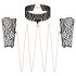 Rosy Gold - Black Collar and Wrist Cuffs