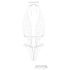 Christine - Open-Front Bodysuit Set (White)