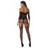 Christine - Sheer Mesh Catsuit - Black - XS-XL