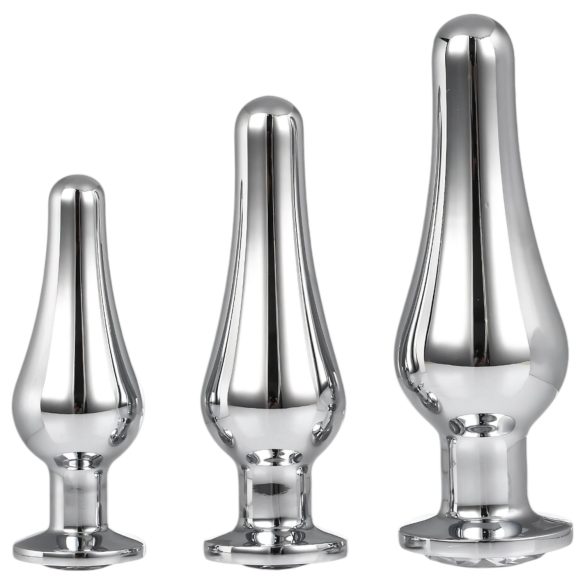 Gleaming Love - Silver Anal Plug Set (3-Piece)