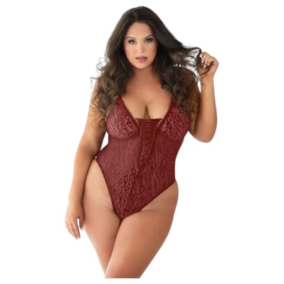 Allure - Red Leopard Print Bodysuit