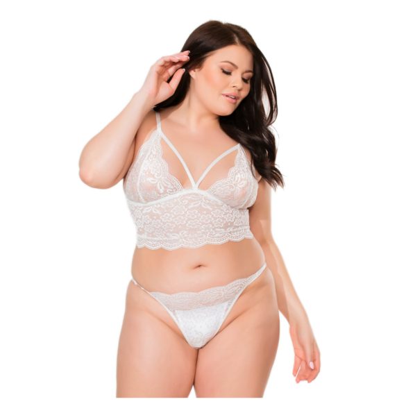 Coquette - Lace Lingerie Set - White (XL)