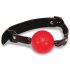 S&M - Silicone Mouth Gag with Faux Leather Strap (Red)