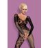 Obsessive F210 - Rose Lace Long-Sleeve Bodysuit - Black (S-L)