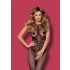 Obsessive G308 - Patterned Halter Neck Fishnet Bodysuit - Black (S-L)