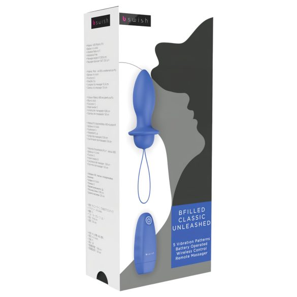 B SWISH Bfilled Classic - remote control anal vibrator (blue)