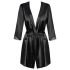 Obsessive Satinia Robe Set - Satin Elegance (Black) - L/XL