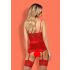 Obsessive Lovica - Lace Garter Top & Thong Set (Red) - L/XL