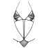 Obsessive Luiza - Black Tulip Strapped Bodysuit (S/M)