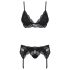 Obsessive 810-SEG-1 - Lace Lingerie Set (Black)