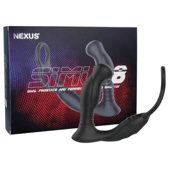 Nexus Simul8 - Vibrating Penis Ring with Anal Dildo (Black)