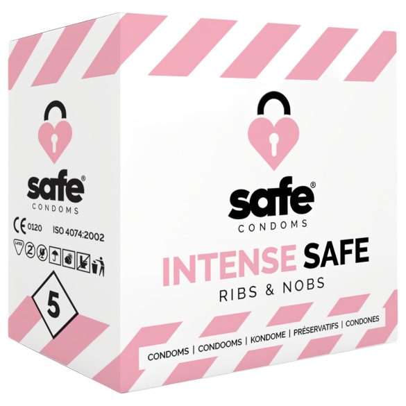 SAFE Intense Safe - Ribbed & Dotted Condoms (5 pack)