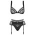 Obsessive Heartina - Black Lingerie Set