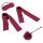 S&M - Beginner's Satin Bondage Set (Red) - 4 Pieces