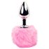 FEELZTOYS - Metal Bunny Tail Anal Plug (Silver-Pink)