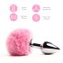 FEELZTOYS - Metal Bunny Tail Anal Plug (Silver-Pink)