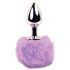 FEELZTOYS - Metal Anal Plug with Bunny Tail (Silver-Purple)