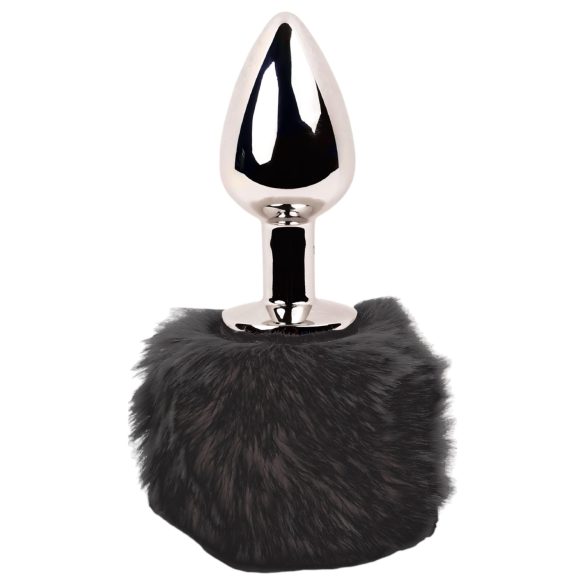 FEELZTOYS Bunny Tails - Metal Anal Plug with Bunny Tail (Silver-Black)