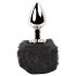 FEELZTOYS Bunny Tails - Metal Anal Plug with Bunny Tail (Silver-Black)