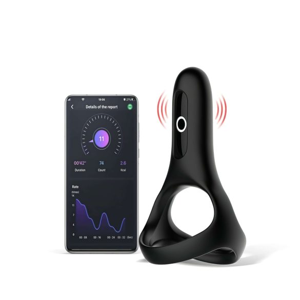 Magic Motion Rise - Smart Rechargeable Vibrating Ring (Black)